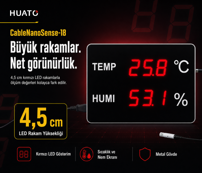 Huato CableNanoSense-18 göstergenin 4,5 cm LED rakamları